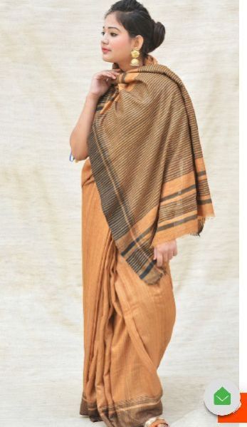 Tussar Ghicha Border Sarees with Silk Mark 13