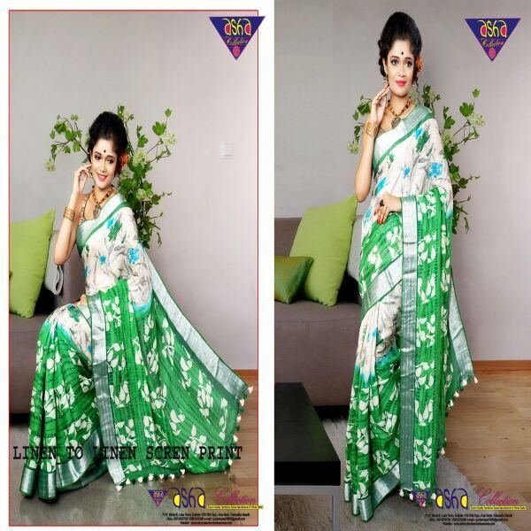 Linen By Linen Screen Print Sarees 03
