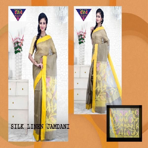 silk linen jamdani sarees 04