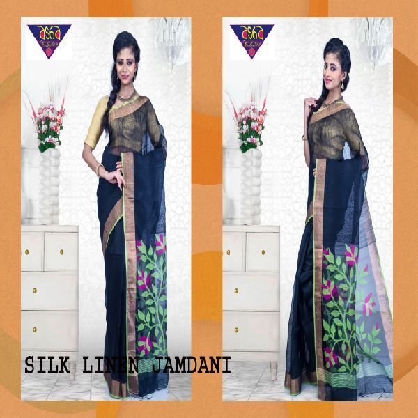 silk linen jamdani sarees 05
