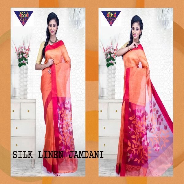 silk linen jamdani sarees 06