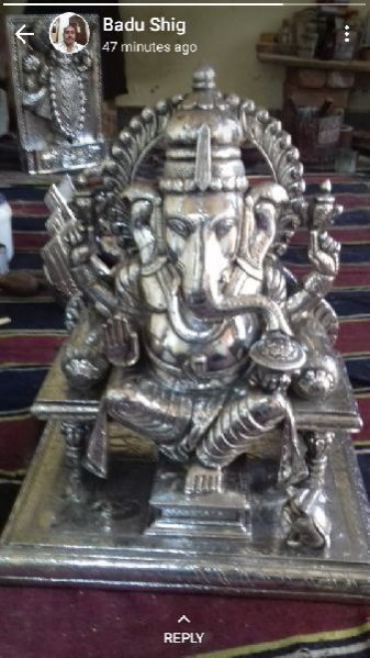 Silver Inlay Ganesh Statue 03