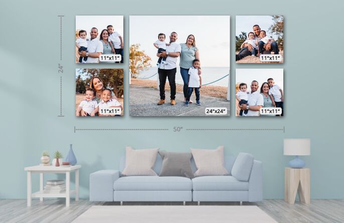 5 Panel Displays - 24x50 Inch Wall Display Canvas Print