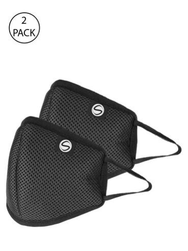 Pack of 2 black reusable 4-layer outdoor mask
