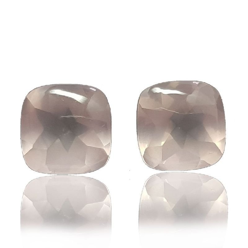 Rose Quartz Bufftop Cushion Shape Stone