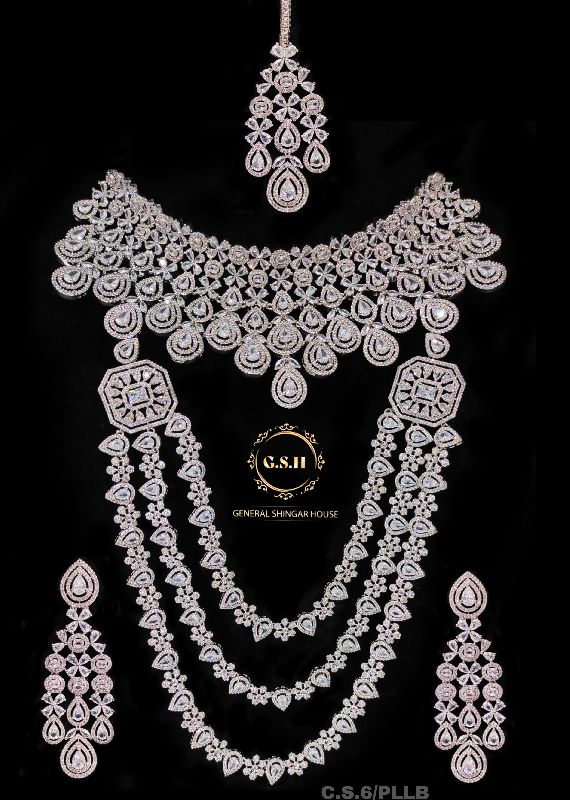 American Diamond Long Jewellery Set
