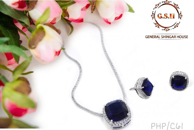 American Diamond Pendant Set