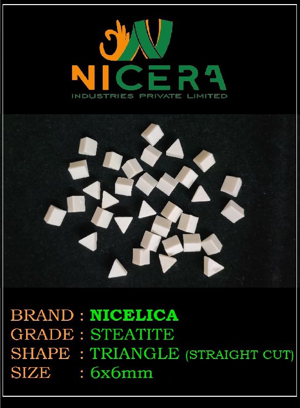 6x6mm Triangle Straight Cut Steatite Grinding Media