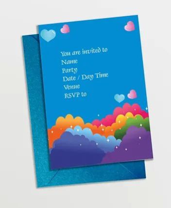 Customized Rainbow Theme Invitation Cards (PS InvCard 05)