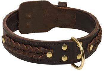 BRU-108 Leather Dog Collar