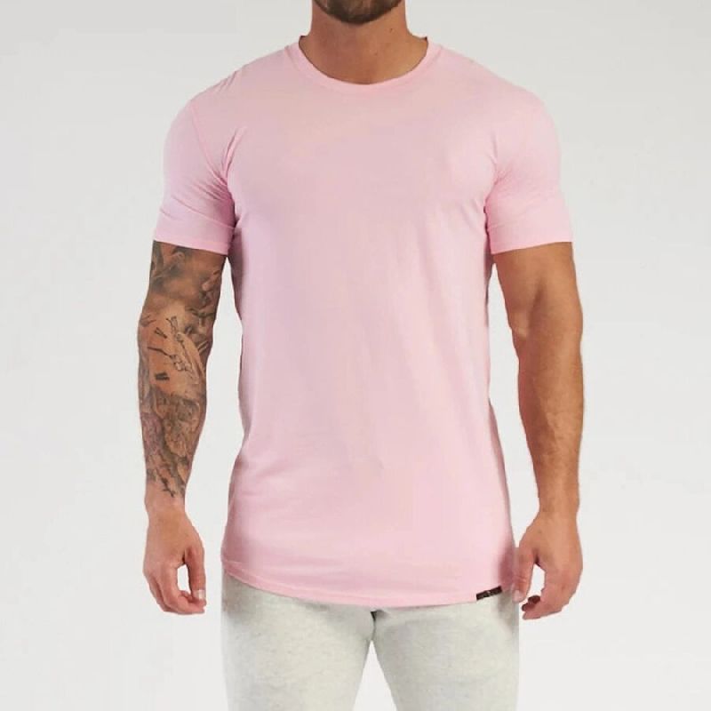 Cotton Blend Pink T Shirt
