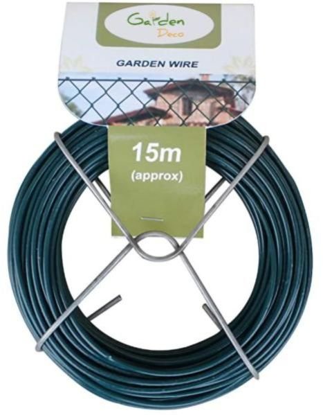 15m X 2mm Steel Plant Twist Tie Training Support Green Wire For Garden & Nursery