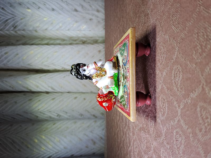 Krishna Statue with Peacock Choki