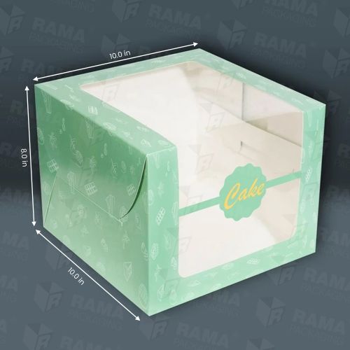 10x10x8 Tall Window Cake Box Mint