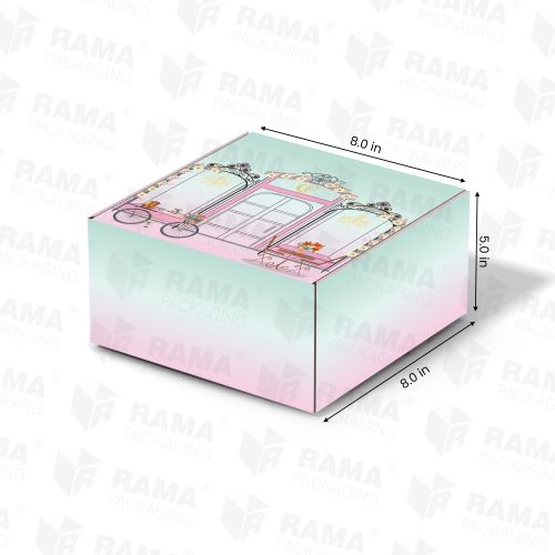 8x8x5 Cake Box Multicolor Print