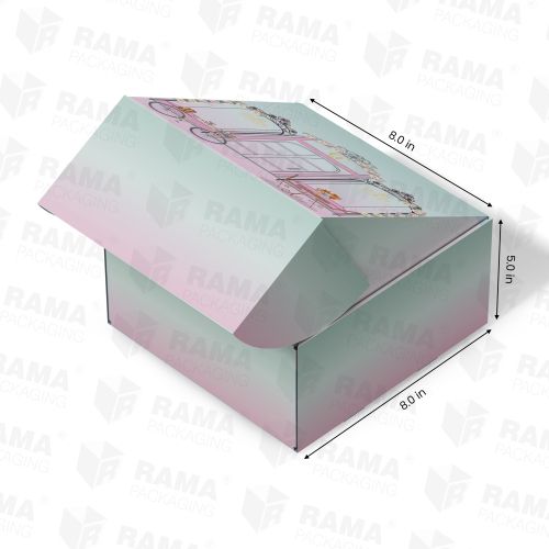 8x8x5 Cake Box Multicolor Print