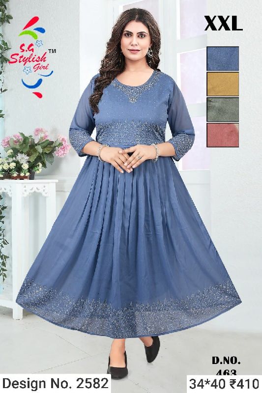 Des. No. 2582 Ladies Party Wear Gown