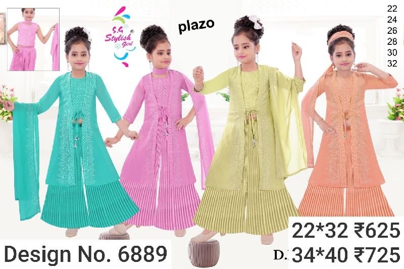 Des. No. 6889 Girls Trendy Sharara Suit