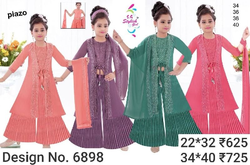 Des. No. 6898 Girls Trendy Sharara Suit