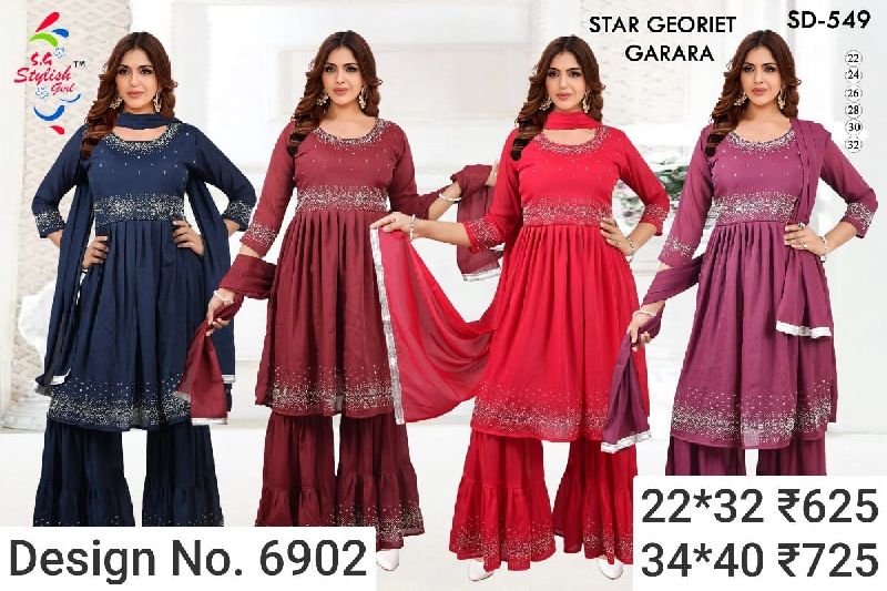 Des. No. 6902 Ladies Stylish Sharara Suit