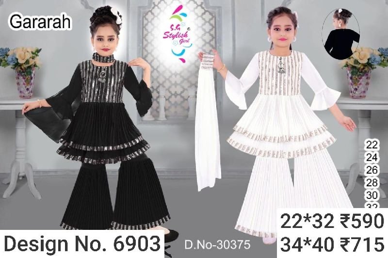 Des. No. 6903 Girls Trendy Sharara Suit