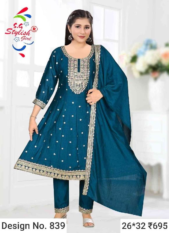 Des. No. 839 Ladies Dark Blue Pant Suit