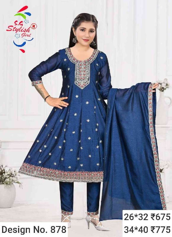 Des. No. 878 Ladies Dark Blue Pant Suit