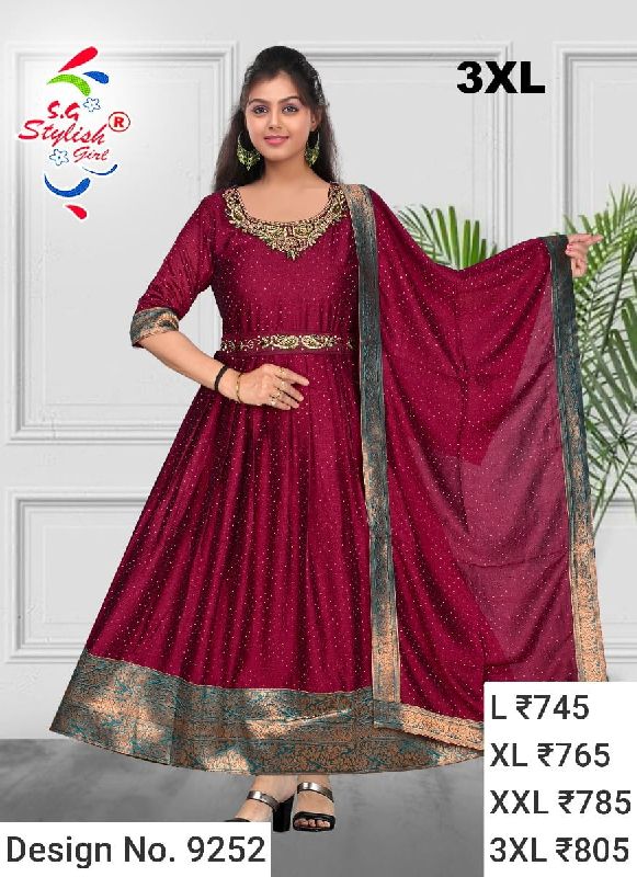 Des. No. 9252 Ladies Party Wear Gown