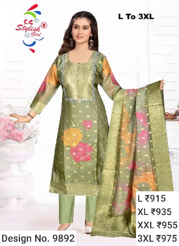 Des. No. 9892 Ladies Light Green Pant Suit