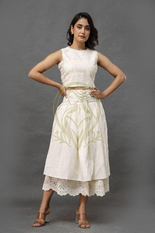 Bloom Layered Ensemble Flared Skirt & Crop Top