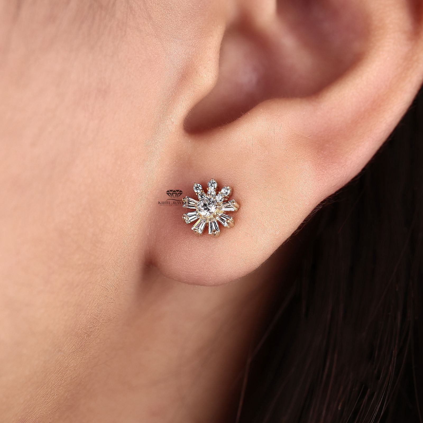 14K Gold RMDE12 Diamond Earrings