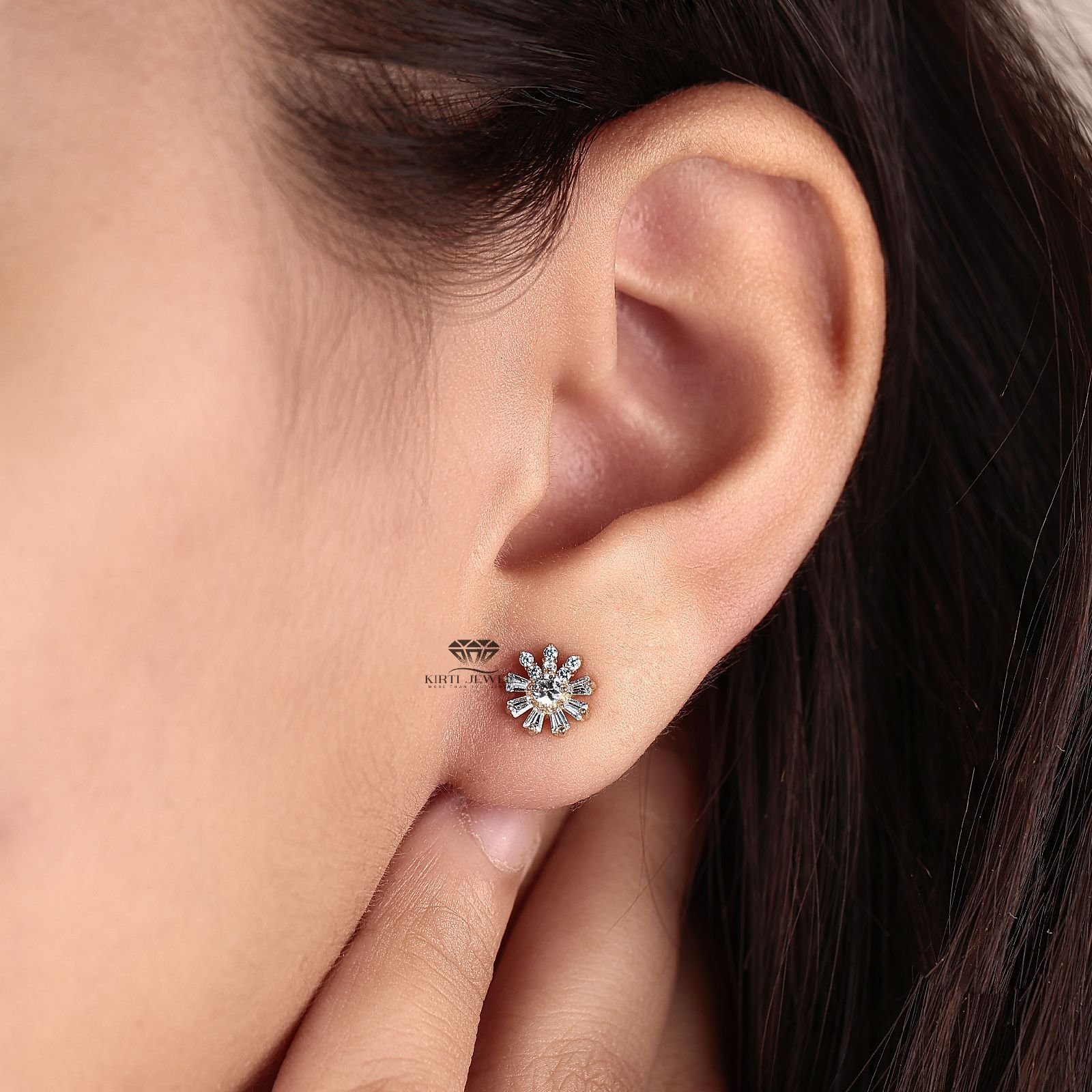 14K Gold RMDE12 Diamond Earrings