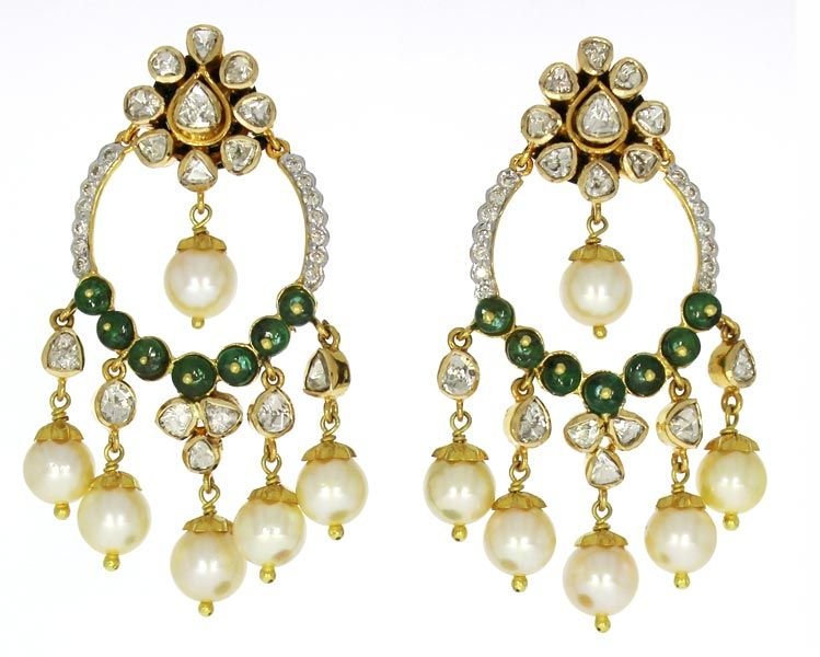 Kundan Polki Earrings (KE-2219)
