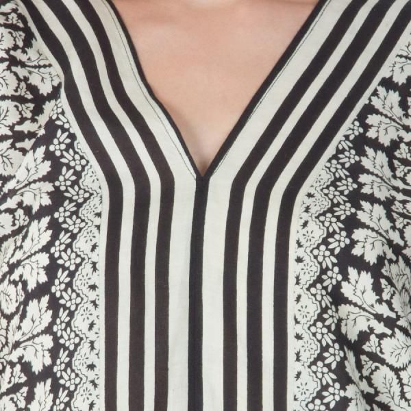 Black Charcoal Printed Long Kurtis (7956-5)