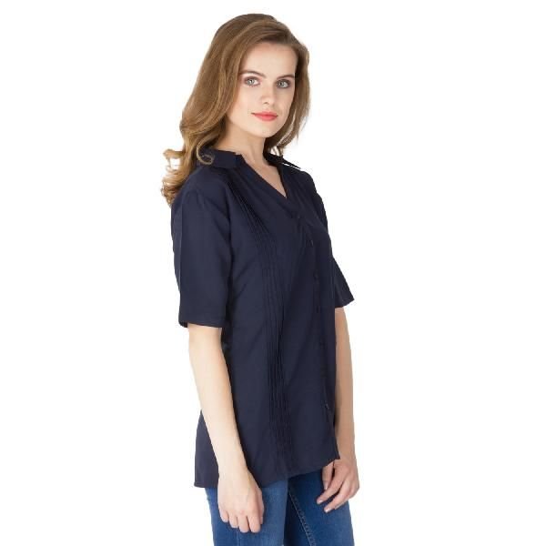 Blue Pleated Shirts (6041600BLACK-3)