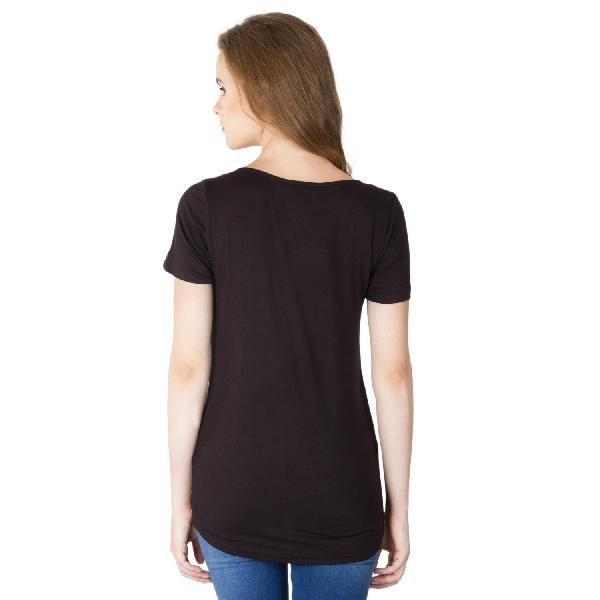 Digital Printed Black Cotton Tops (64-0788-5)