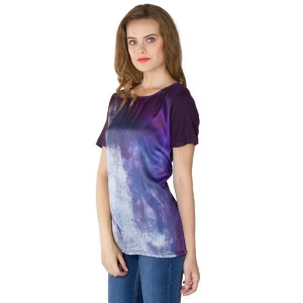 Digital Printed Blue Cotton Tops (64-0788NM-3)