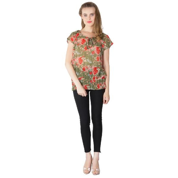 Floral Printed Balloon Tops (RN118231GR-1)