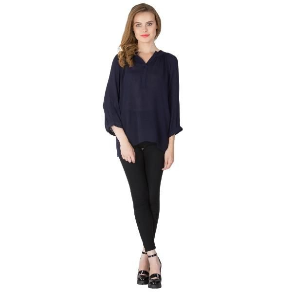Solid Blue 3/4th Sleeves Tops (6033000BL-1)