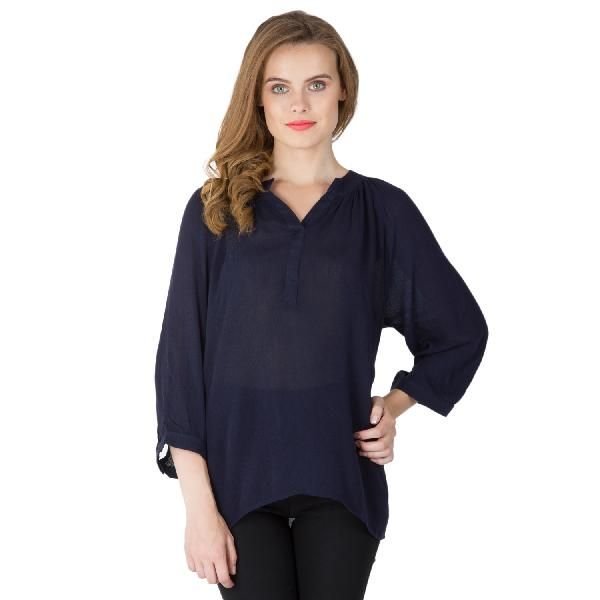 Solid Blue 3/4th Sleeves Tops (6033000BL-2)