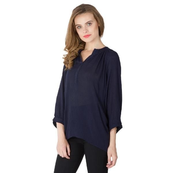 Solid Blue 3/4th Sleeves Tops (6033000BL-3)