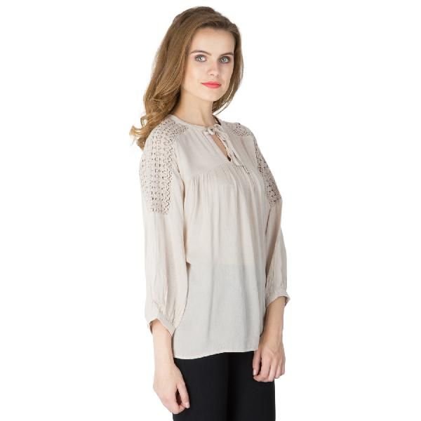 Solid Peach 3/4th Sleeves Tops (6033000PH-4)