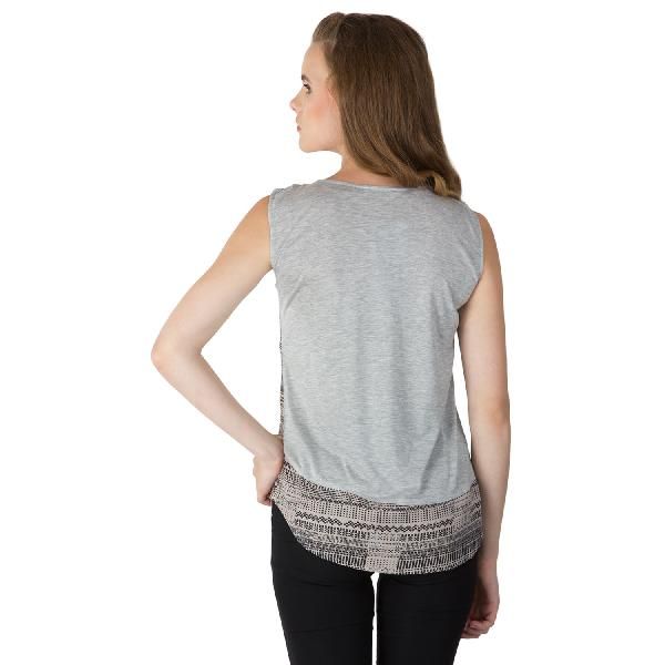 V Neck Black Sleeveless Tops (CLB2077BK-5)