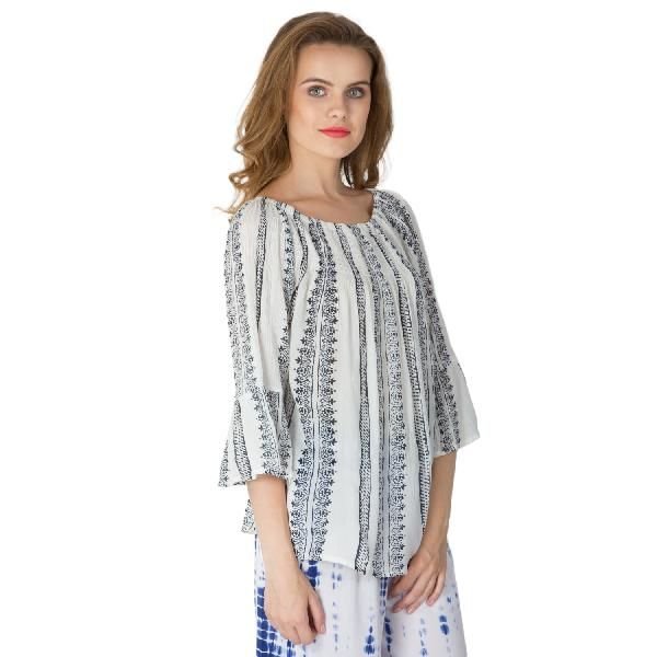 White 3/4th Sleeves Tops (ET52243VL-4)