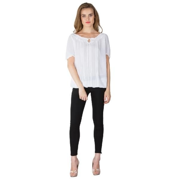 White Boat Neck Tops (6021900-1)