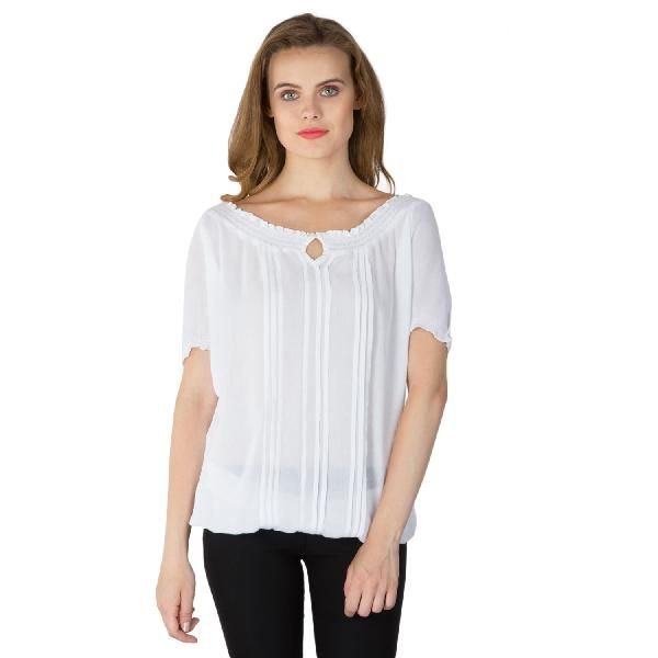 White Boat Neck Tops (6021900-2)
