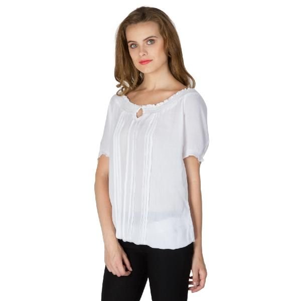 White Boat Neck Tops (6021900-3)