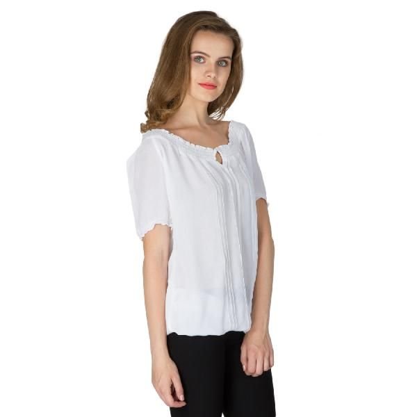 White Boat Neck Tops (6021900-4)