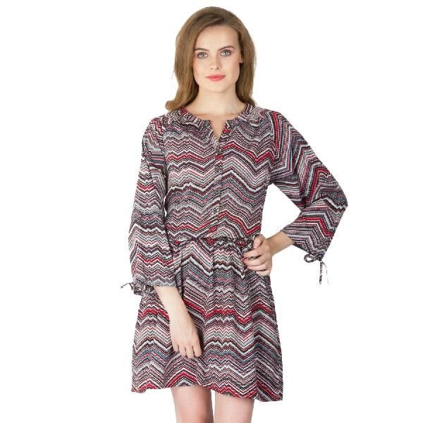 Zig zag Print Short One Piece Dresses (AM160504-2)