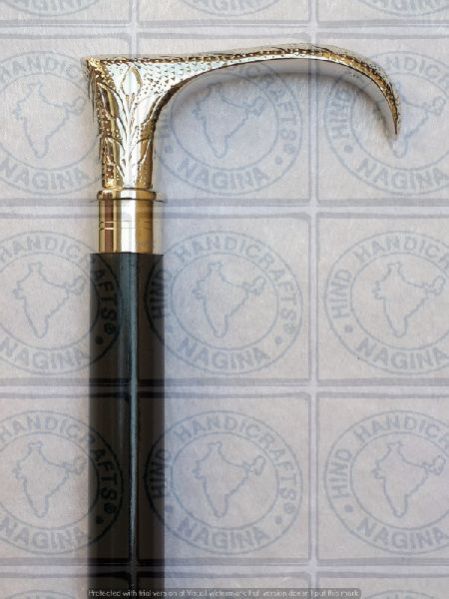 HHC117 Wood Brass Walking Stick